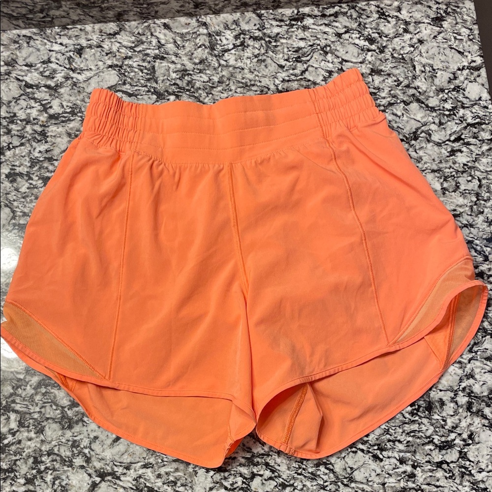 lululemon athletica Vibrant Orange Athletic Shorts